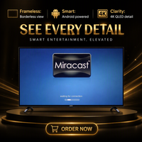 TV Pintar QLED 4K Tanpa Bingkai 85 Inci Android TV untuk Rumah, Hotel, Ruang Konferensi