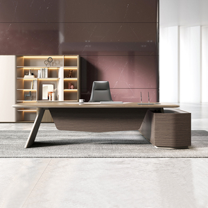 Phật sơn sang trọng thiết kế hiện đại hình chữ L giám đốc quản lý CEO Ông Chủ Bàn đồ nội thất nhà máy văn phòng bàn và ghế Bộ - Product Image 1