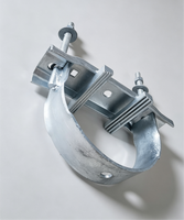 Pince de fixation pour poteau en acier forgé, robuste, avec revêtement anticorrosion, pour projets d'électrification rurale, taille personnalisée disponible