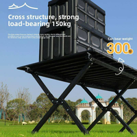 Outdoor Eierrollen-Tisch-Set aus Karbonstahl, rechteckig, faltbar, mit Kermit-Stühlen – Modell DJZ-001 – Outdoor-Möbel