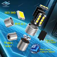 Vente en gros, accessoires de haute qualité pour voitures P21W 1156 ampoule LED 2835 15SMD Luces LED 3157 7440 7443 LED lumières pour voitures