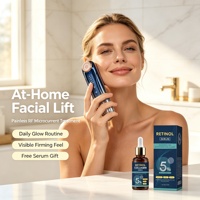 Appareil de beauté raffermissant pour le visage à domicile, masseur pour éclat de la peau, livré avec du sérum au rétinol et au collagène, cadeau pour les soins de la peau à domicile