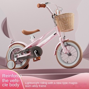 Vélo pour enfants WISDOMPETGREEN avec motif de dessin animé, roues à rayons en acier, dossier arrière complet, vélo d'apprentissage pour filles - Product Image 3