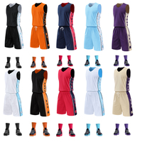 Ensemble d'uniformes de basketball personnalisés pour femmes et hommes, vêtements de sport de basketball vierges, maillot de basketball réversible par sublimation