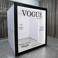 Photomaton pliable personnalisé en forme de magazine pour mariage et fête, avec miroir en acrylique sur mesure