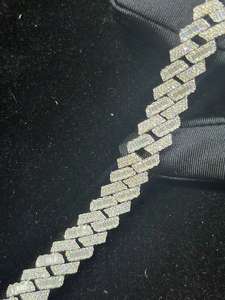 Bijoux fins de mode, bracelets en moissanite, bracelets rigides, chaîne cubaine en argent - Product Image 4