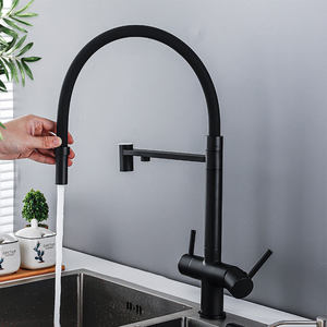 <span class=keywords><strong>Robinet</strong></span> de cuisine pivotant en laiton, style gris, avec connexion flexible, <span class=keywords><strong>robinet</strong></span> de cuisine durable - Product Image 5