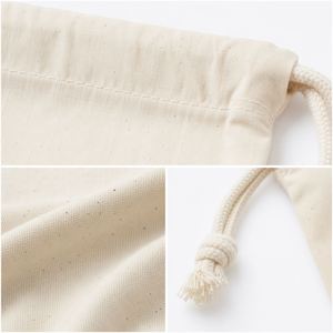 Pochette en toile de coton naturel avec cordon de serrage, logo personnalisé, pour bijoux de mariage, cadeaux de thé, vente en gros, sac de rangement et d'emballage - Product Image 4