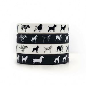 Bracelet en silicone à motif chien, cadeau pour animaux de compagnie, personnalisable avec logo et vos coordonnées - Product Image 1