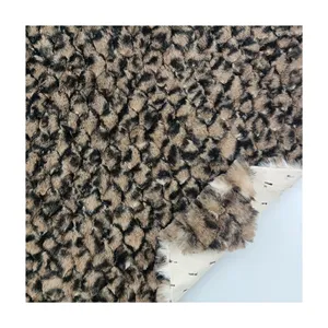 Leopard Printed Jacquard Rabbit Faux Fur Fabric High Quality Fake Fur for Garment/Hometextile/Toys