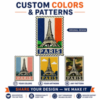 Patch brodé Tour Eiffel Paris, souvenir de voyage pour les amateurs de voyages, France, pour chapeau, sac à dos, veste, chemise