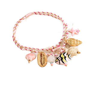 Nueva Cadena de <span class=keywords><strong>Pie</strong></span> Tejida a Mano de Moda con Conchas Marinas de Verano, Peces Pequeños y Colgante de Cerámica, Cadena de <span class=keywords><strong>Pie</strong></span> Ajustable - Product Image 6