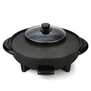 Gran oferta, Parrilla de barbacoa eléctrica de mesa, Parrilla de barbacoa de piedra, estufa de plato de frotamiento, <span class=keywords><strong>horno</strong></span> eléctrico redondo de aluminio <span class=keywords><strong>y</strong></span> bandeja para hornear eléctrica - Product Image 1