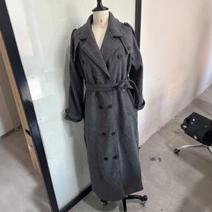 Abrigo Largo Elegante de Lana para Mujer, Otoño, Cuello de Solapa Cruzado, Piel de Serpiente de Conejo, Poliéster para Invierno, Nuevo - Product Image 5