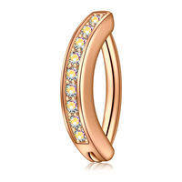 Vente en gros de bijoux de piercing pour nombril courbés, colorés, avec barbell incurvé en cristal CZ Zircon, unisexe, bijoux de piercing tendance
