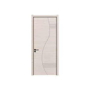 Puerta Interior Minimalista Blanca de MDF con Diseño de Líneas Geométricas, Aislamiento Acústico, Puerta Manual de Panel de Polímero con Acabado Superficial - Product Image 3
