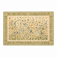 Tapis d'appoint en faux velours à imprimé floral botanique vintage pour salon