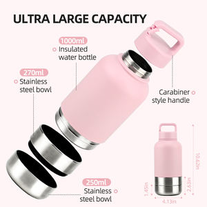 Estilo personalizado 32oz Double Walle Aço Inoxidável Vácuo Isolado 3 em 1 Garrafa De Água Portátil Ao Ar Livre Do Cão - Product Image 4