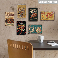 Panneau métallique vintage Pizza Pepperoni, art mural rétro DJ Pizza pour café et pizzeria