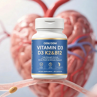 Yiteng Vitamine D3 K2 B12 Gélules Molles pour Adultes – Soutien Osseux, Cardiaque et Immunitaire – Complément Alimentaire Riche en Protéines – 60 Gélules par Flacon – Durée de Conservation 24 Mois