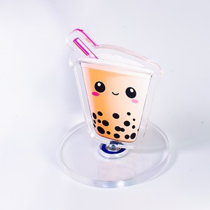 Hanxin Cute Milk Tea Cup Theme Efecto <span class=keywords><strong>de</strong></span> corte láser en capas Pantalla <span class=keywords><strong>DE</strong></span> ARTE Personalización Puede girar Soporte <span class=keywords><strong>de</strong></span> animación acrílica - Product Image 4