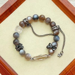 Cristal de roca negro natural y pulsera de cristal de piedra solar joyería de moda de cristal curativo para regalos - Product Image 5