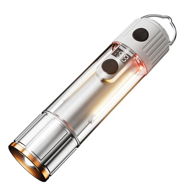 New Digital Power Display Telescopic Zoom Magnet Usb Rechargeable Aluminum Alloy Abs White Led Torch Lights Tactical Flashlight