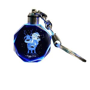 High-Quality K9 <b>Islamic</b> Crystal Keychain LED Flashing Custom Carve Family Photo <b>Frame</b> Souvenir Gifts Glass Keyring Chain - Product Image 1
