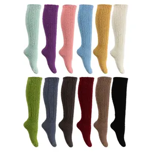 Cmax personnalisé vente en gros plancher de sommeil doux femmes chaussettes slouch longues cuisse haute chaussettes slouch