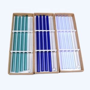 متعدد الألوان الزجاج الشرب القش مجموعة من 2/3/4/5/8 مع تنظيف فرشاة و صندوق مخصص - Product Image 4