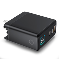 Cargador de Pared GaN de 67W con Carga Rápida, Enchufe para EE. UU., UE, Reino Unido, Australia y Japón, USB C, USB A, Pantalla Digital AI, Cargador Rápido PD para MacBook, iPhone, Samsung