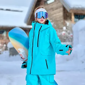 여성용 맞춤형 야외 겨울 스노우 보드 방수 스노우 스키 자켓 윈드 브레이커 스키웨어 자켓