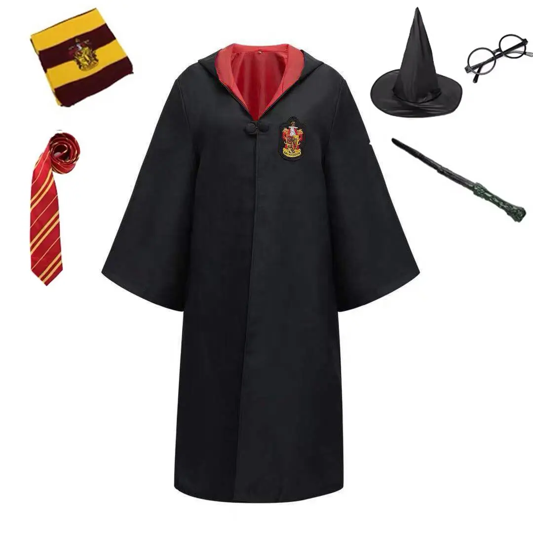 Adult Kids Magic Robe Hogwarts Cloak Robe Fancy Dress Cosplay Costume Movie Set