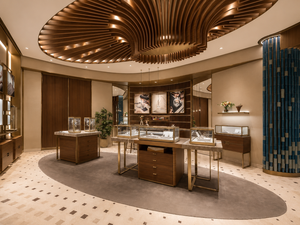 Luxury Watch Store Interior Design Custom Walnut Brass Glass <b>Display</b> <b>Cabinets</b> Turnkey Boutique Retail Fixtures Showroom Solution - Product Image 1