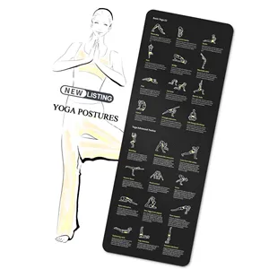 Yoga pozlar Poster 64 Yoga Asanas vücut egzersiz lamine ev egzersiz posteri renkli çizimler İngilizce