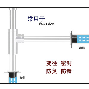 Manchon d'étanchéité réducteur Aojiele pour tuyau d'évacuation 50 mm x 32 mm en silicone pour siphon de lavabo - Product Image 3
