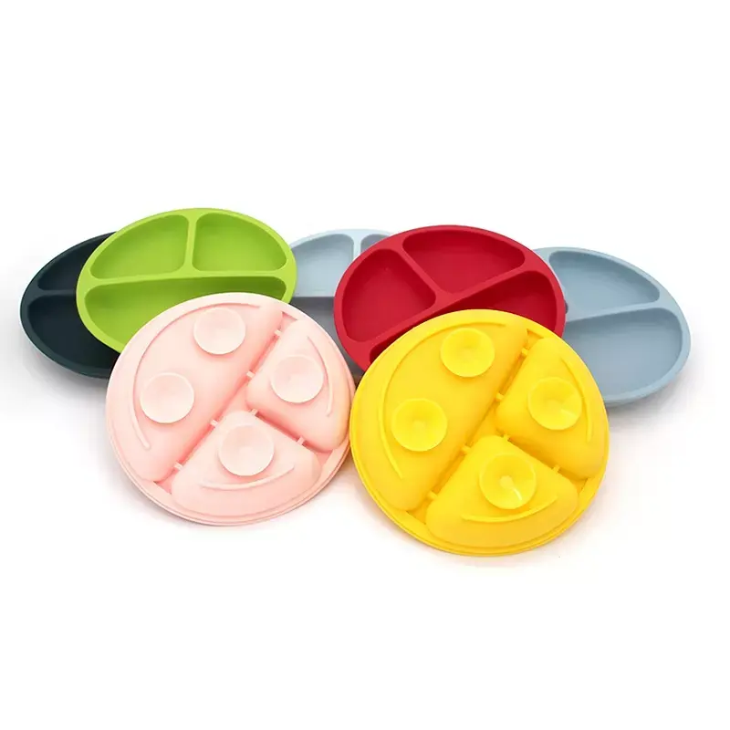 Plaques De Silicone sans BPA, plaque d'aspiration en Silicone pour bébé, plaque divisée avec 4 bols d'aspiration puissants antidérapants, offre spéciale 2023