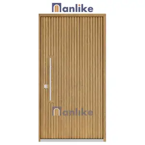 Anlike China Security Exterior Timber Wooden Anti Theft Custom Smart Others Doors Modern Entry Pivot Door