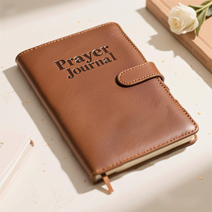 Carnet de Prières et de Gratitude Personnalisé, Journal <span class=keywords><strong>Quotidien</strong></span> en Cuir avec Versets Bibliques, Journal Inspirant et Dévotionnel - Product Image 2