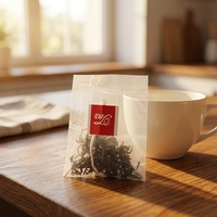 7.4*9cm de qualité alimentaire PLA fibre de maïs/pa Nylon/ PET sachet de thé vide pyramide sachets de thé 3 côtés scellé filtre Sachets de thé emballage de thé PA