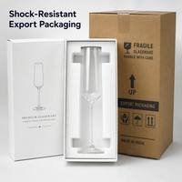Flûte à champagne élégante transparente soufflée à la main en cristal sans plomb pour mariage, toast, fête, cadeau, logo personnalisé