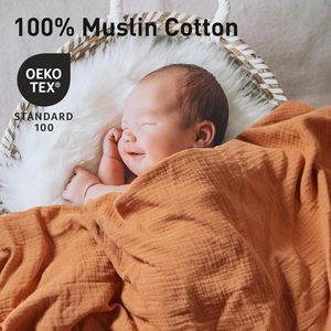ผ้าห่อตัวเด็กมัสลิน 6 ชั้น ผ้าฝ้ายออร์แกนิค 100% ผ้าขนหนูเด็ก ระบายอากาศได้ดี เทคนิคการทอแบบผ้าปูที่นอน - Product Image 5