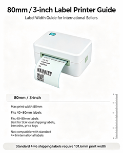 80mm Label Shipping <strong>Printer</strong> With Blue Tooth USB Thermal Label <strong>Inkless</strong> <strong>Printer</strong> BT-80DL - Product Image 2
