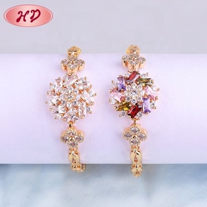 Bracelet chaîne en or rose 18 carats avec rubis pour femme, bijoux en rubis et zircon, vente en gros à bas prix à Guangzhou - Product Image 5