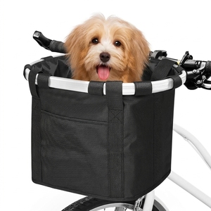 Cesto anteriore bici trasportino animale pieghevole smontabile impermeabile cesto bici tela Oxford telaio alluminio gatti cani - Product Image 2