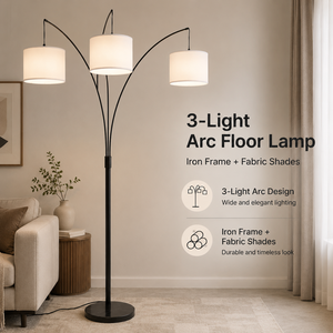 Lámpara de pie moderna con arco E27, cubierta de tela de hierro, luz blanca cálida, para sala de estar, dormitorio, hotel, sofá, lectura y decoración interior del hogar. - Product Image 2