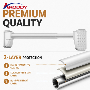ARODDY Tringle à rideaux en acier au carbone breveté, sans perçage, charge lourde, 32 mm, 120-490 cm, pour séparateur de pièce, 30 000 m², OEM, vente en gros - Product Image 1