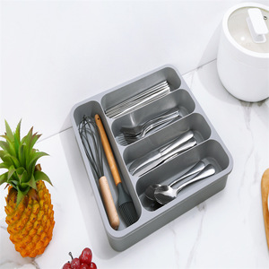 Couverts Plateau De Rangement Couteau Bloc Titulaire Vaisselle Organisateur Cuillère Fourchette Boîte De Séparation Cuisine Tiroir En <span class=keywords><strong>Plastique</strong></span> Conteneur Armoire - Product Image 2