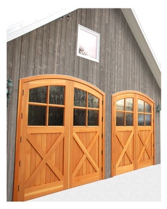 Porte de voiture en bois massif américain Porte de <span class=keywords><strong>garage</strong></span> sectionnelle à double battant 8x7 à rabat Portes de <span class=keywords><strong>garage</strong></span> pliantes coulissantes latérales manuelles - Product Image 6