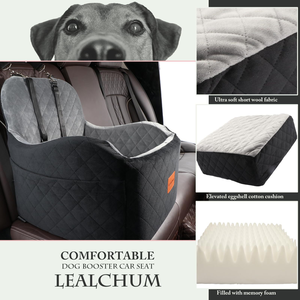Asiento de Coche para Perro, Lujoso, Cuadrado, Elevado, Completamente Desmontable, Lavable, Ecológico, Cama Refrescante para Gatos, 2 Correas de Seguridad con Clip - Product Image 4